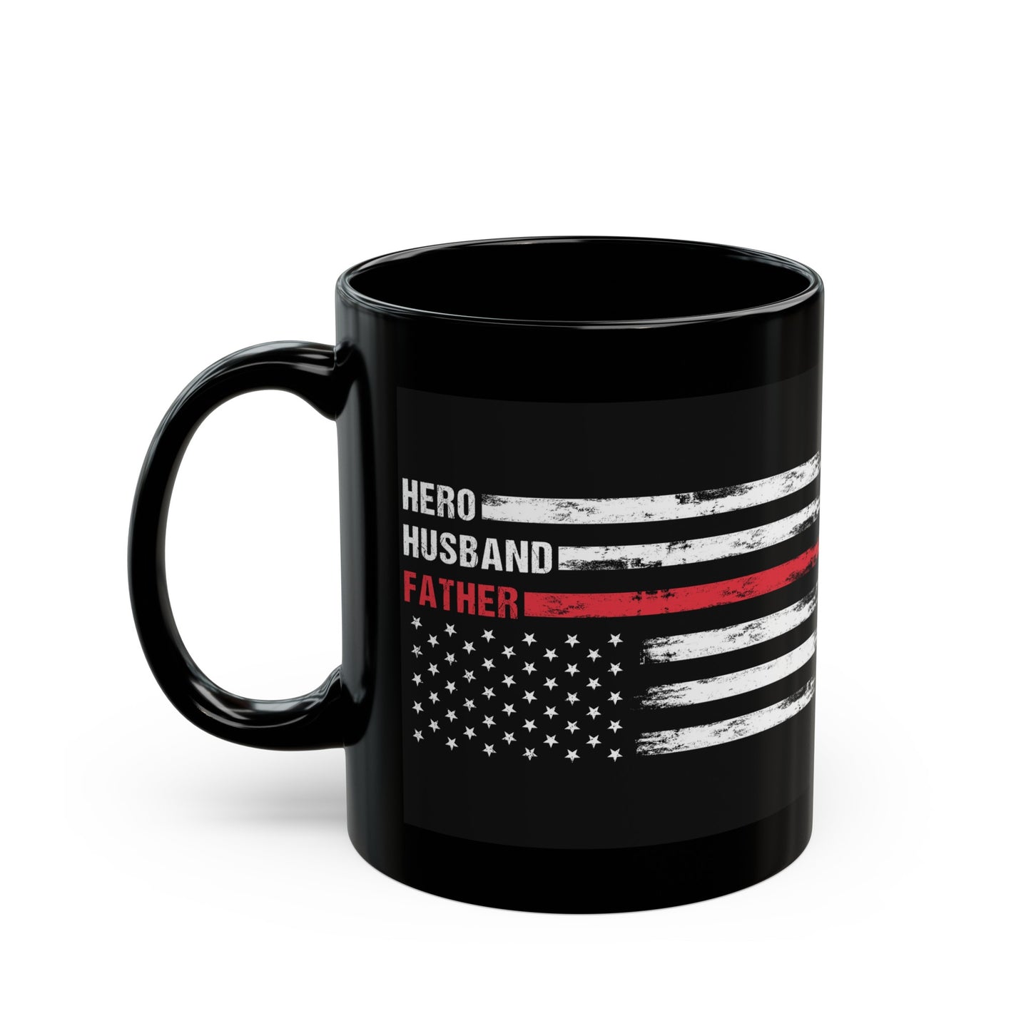 Hero Husband Father Black Mug (11oz, 15oz)