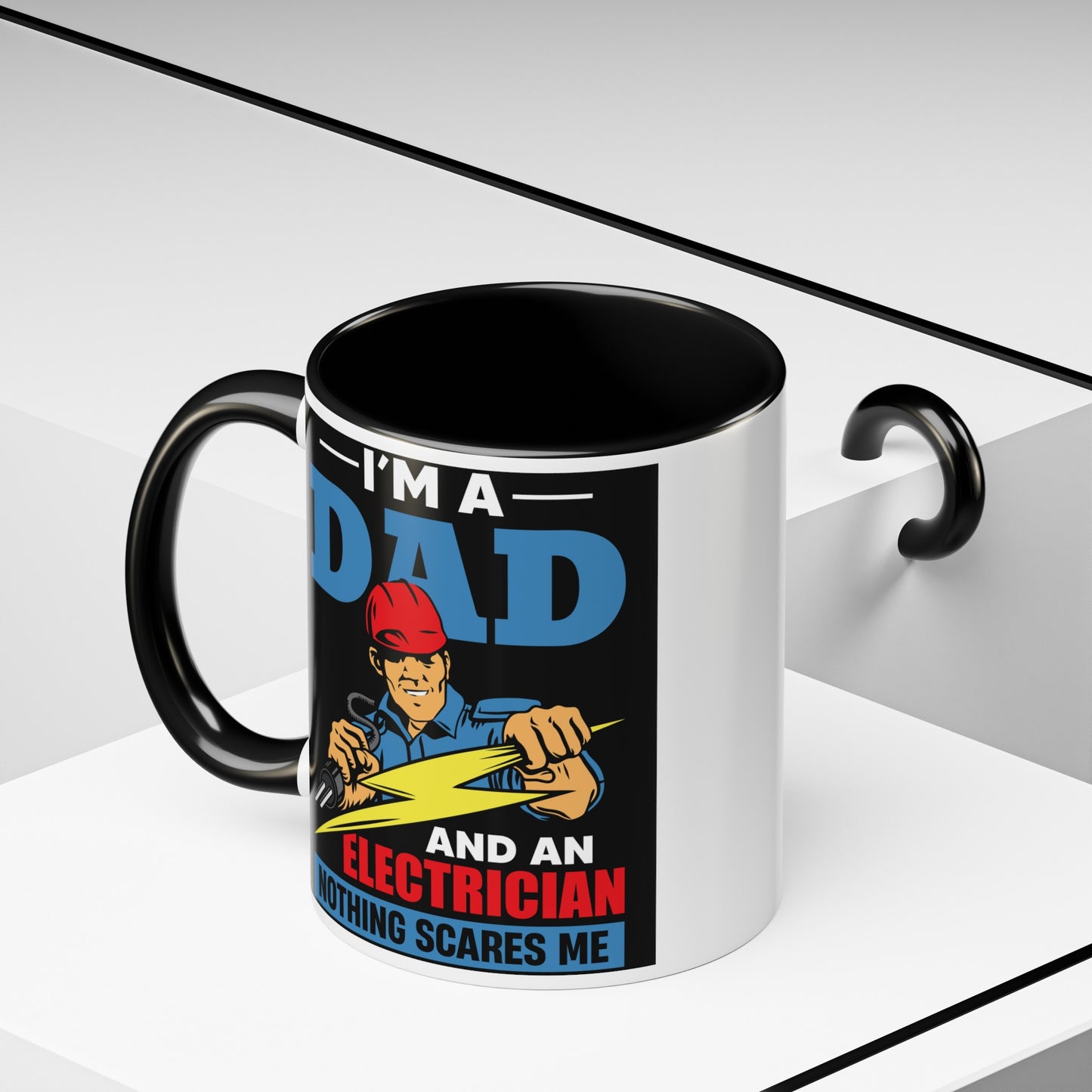 Dad And Electrician Accent Coffee Mug, 11oz
