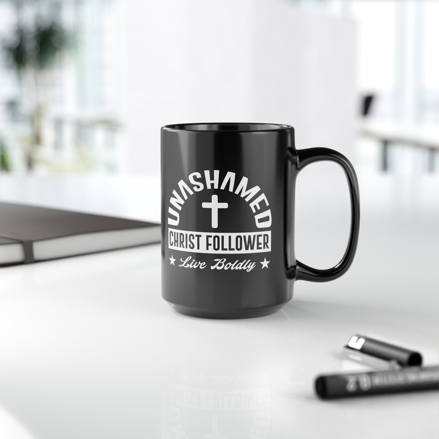 Unashamed Christ Follower Black Mug (11oz, 15oz)