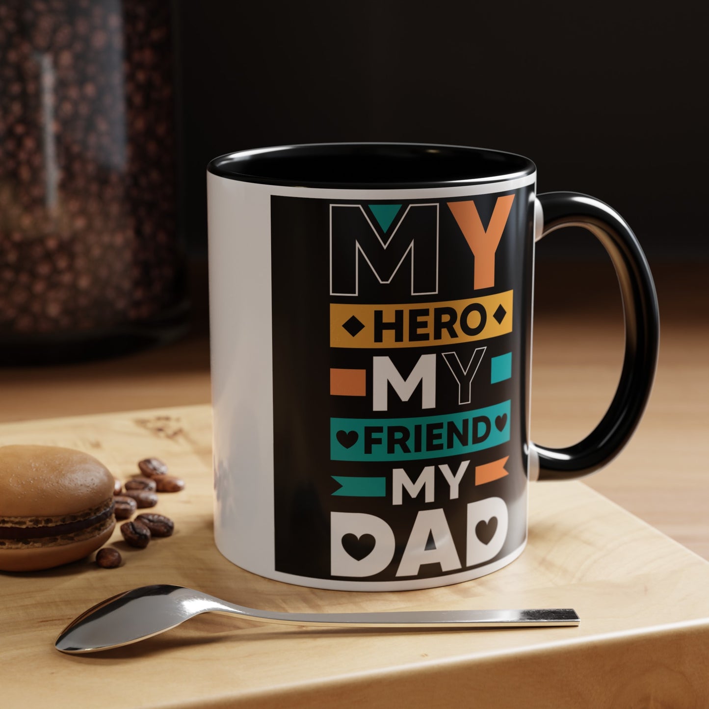 Hero Friend Dad Accent Coffee Mug, 11oz