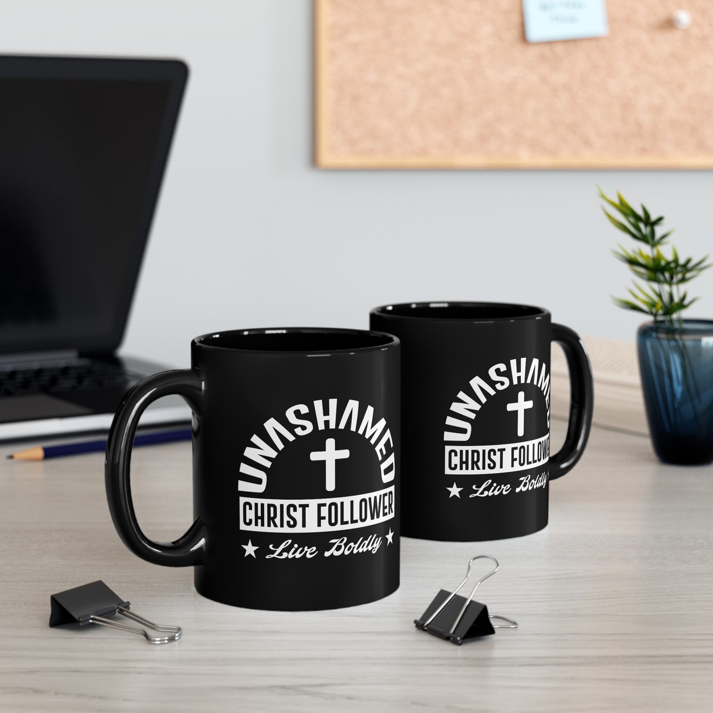 Unashamed Christ Follower Black Mug (11oz, 15oz)
