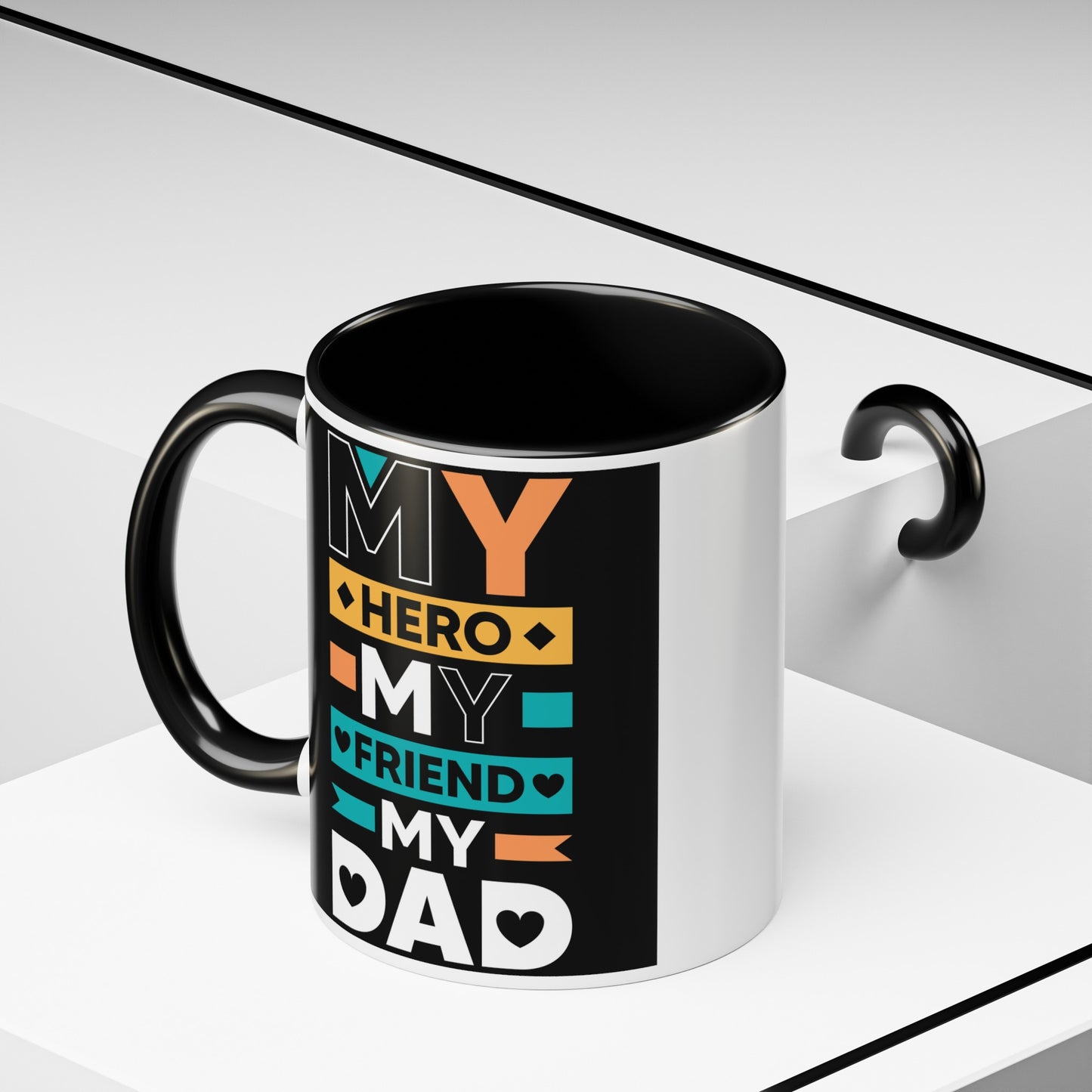 Hero Friend Dad Accent Coffee Mug, 11oz