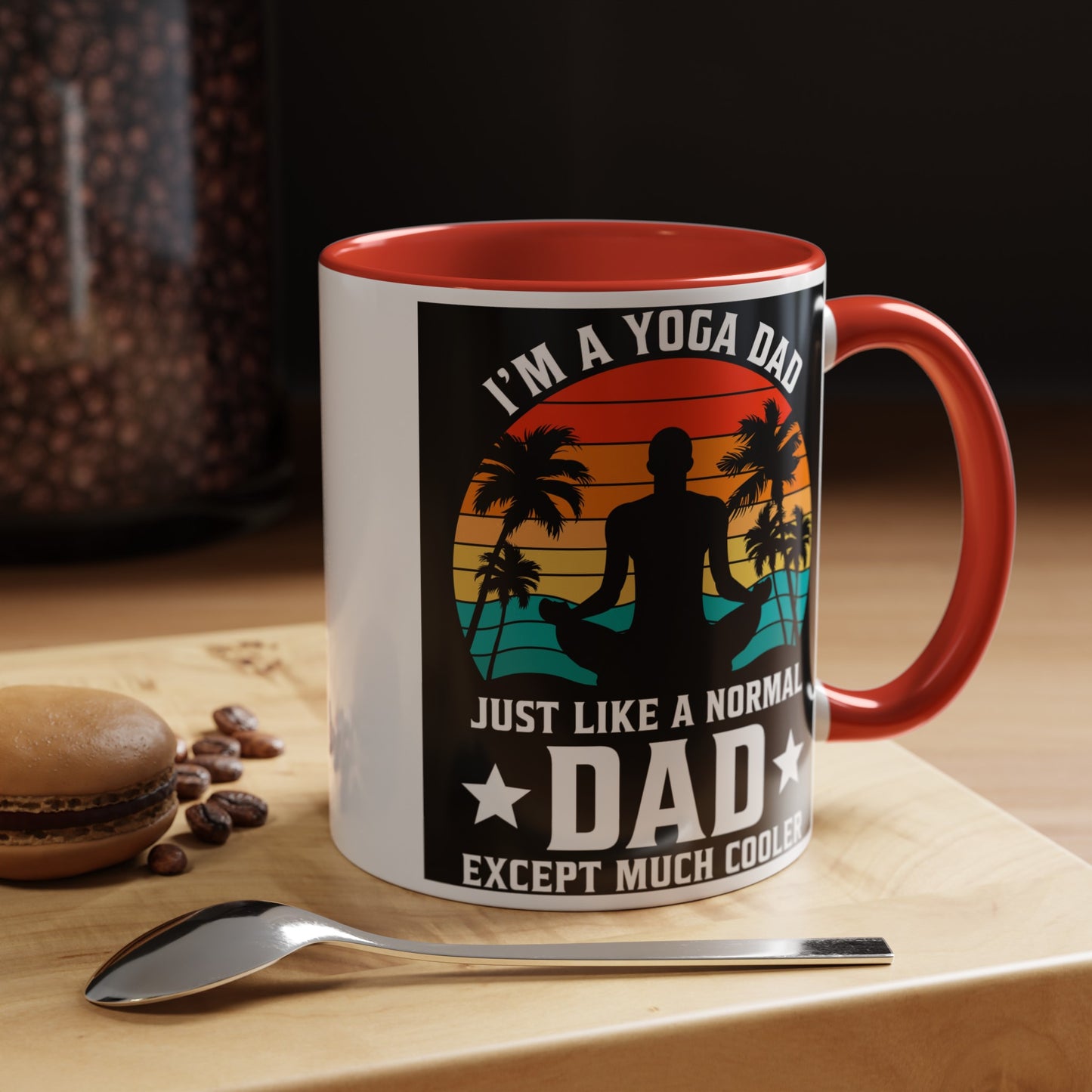 Cool Yoga Dad Accent Coffee Mug, 11oz