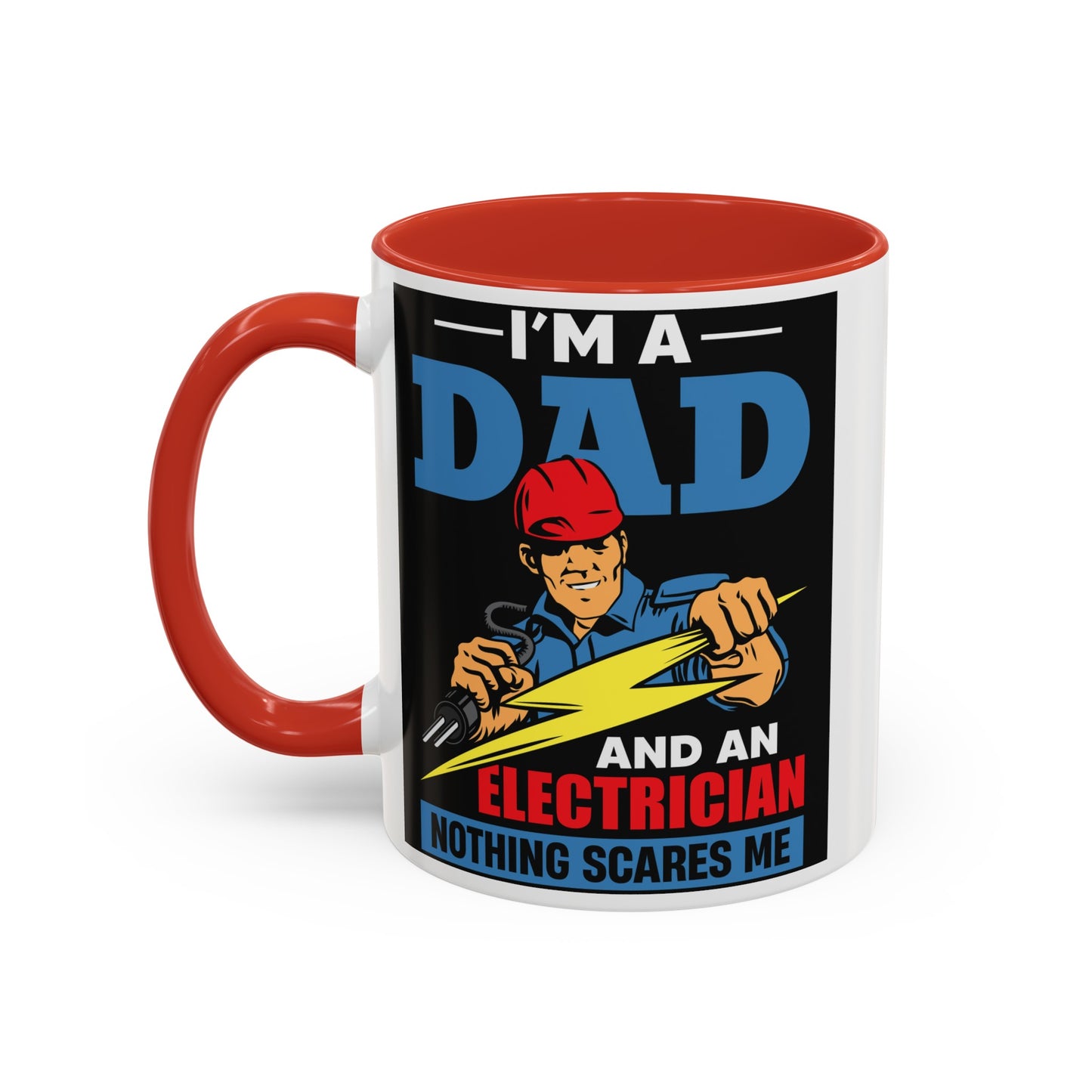 Dad And Electrician Accent Coffee Mug, 11oz