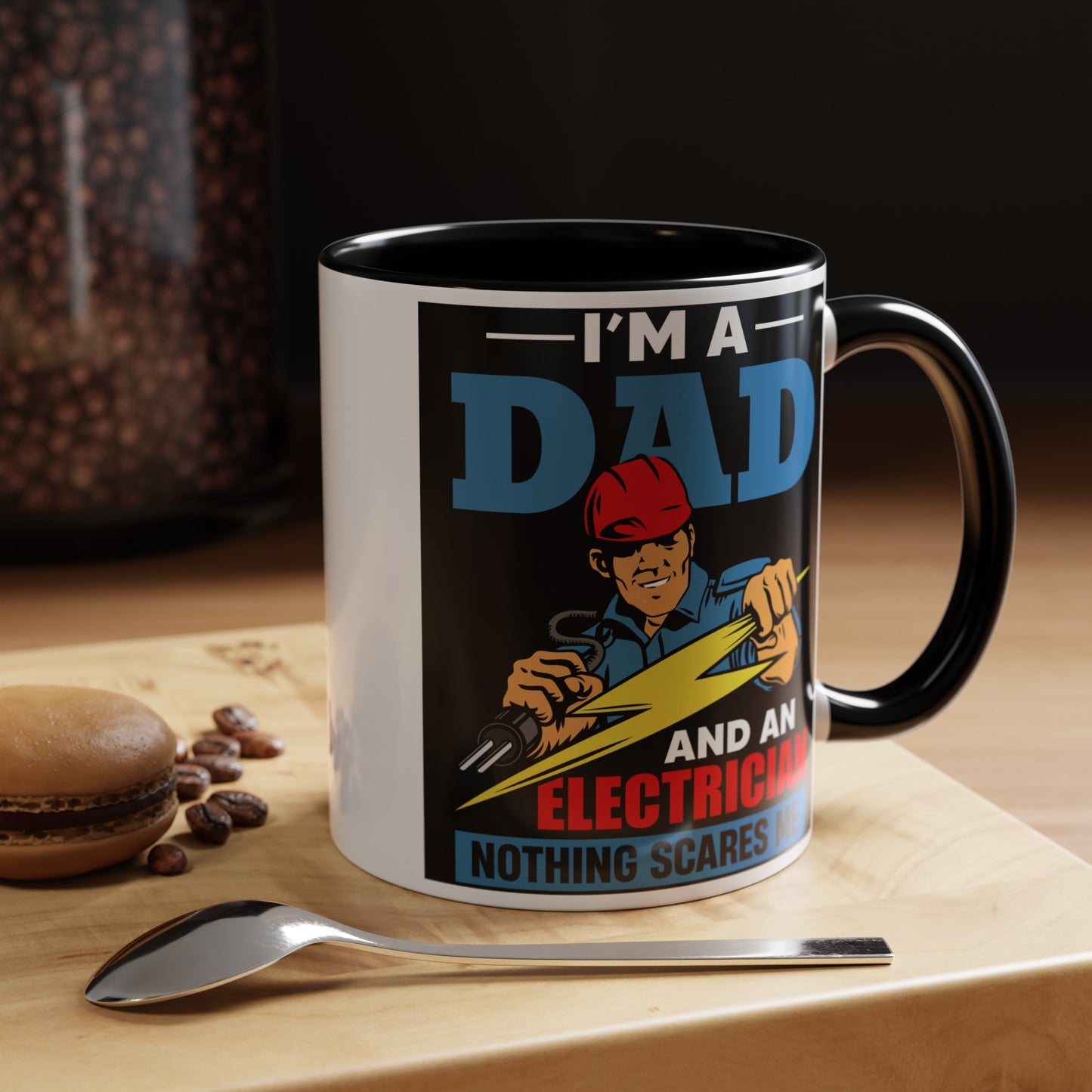 Dad And Electrician Accent Coffee Mug, 11oz