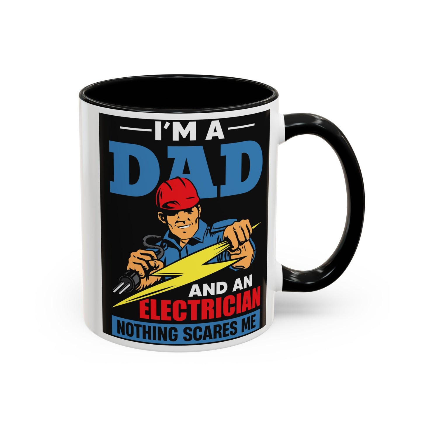 Dad And Electrician Accent Coffee Mug, 11oz