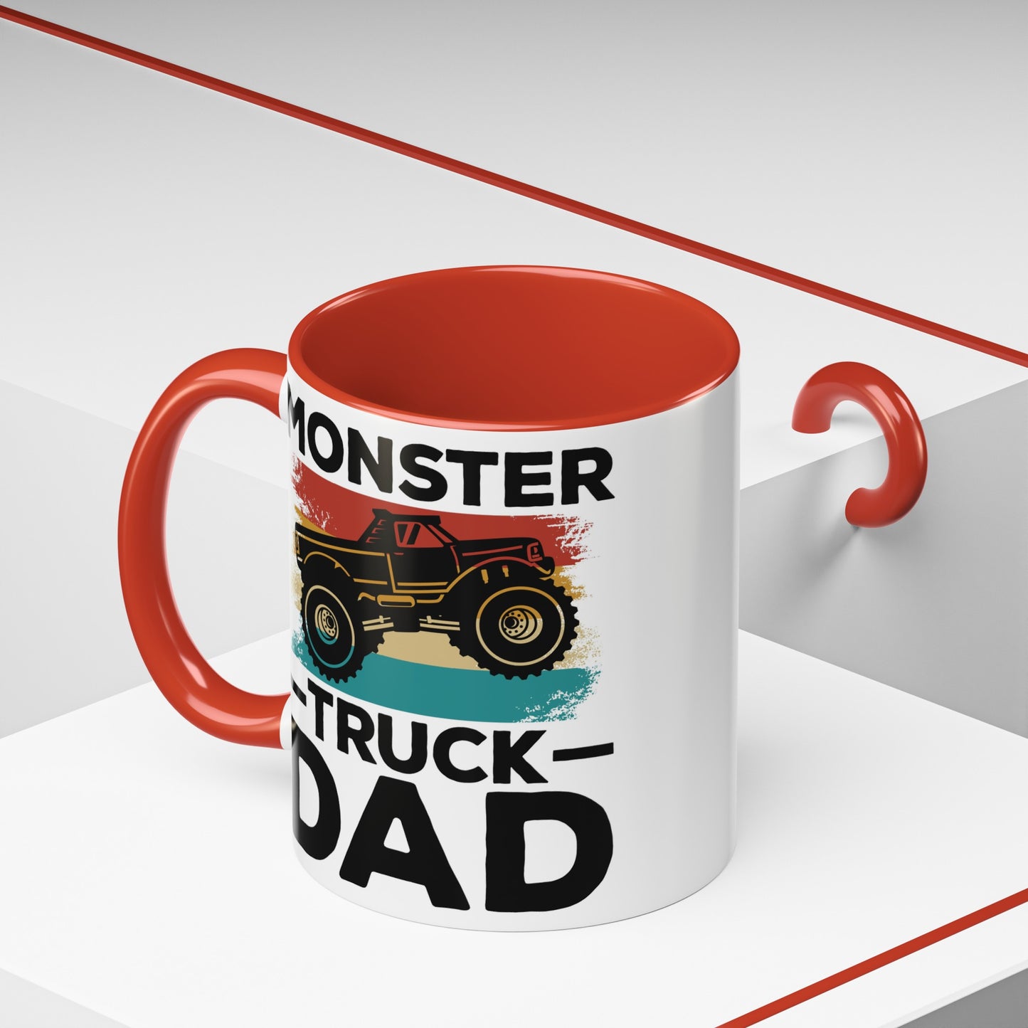 Monster Truck Dad Accent Coffee Mug, 11oz