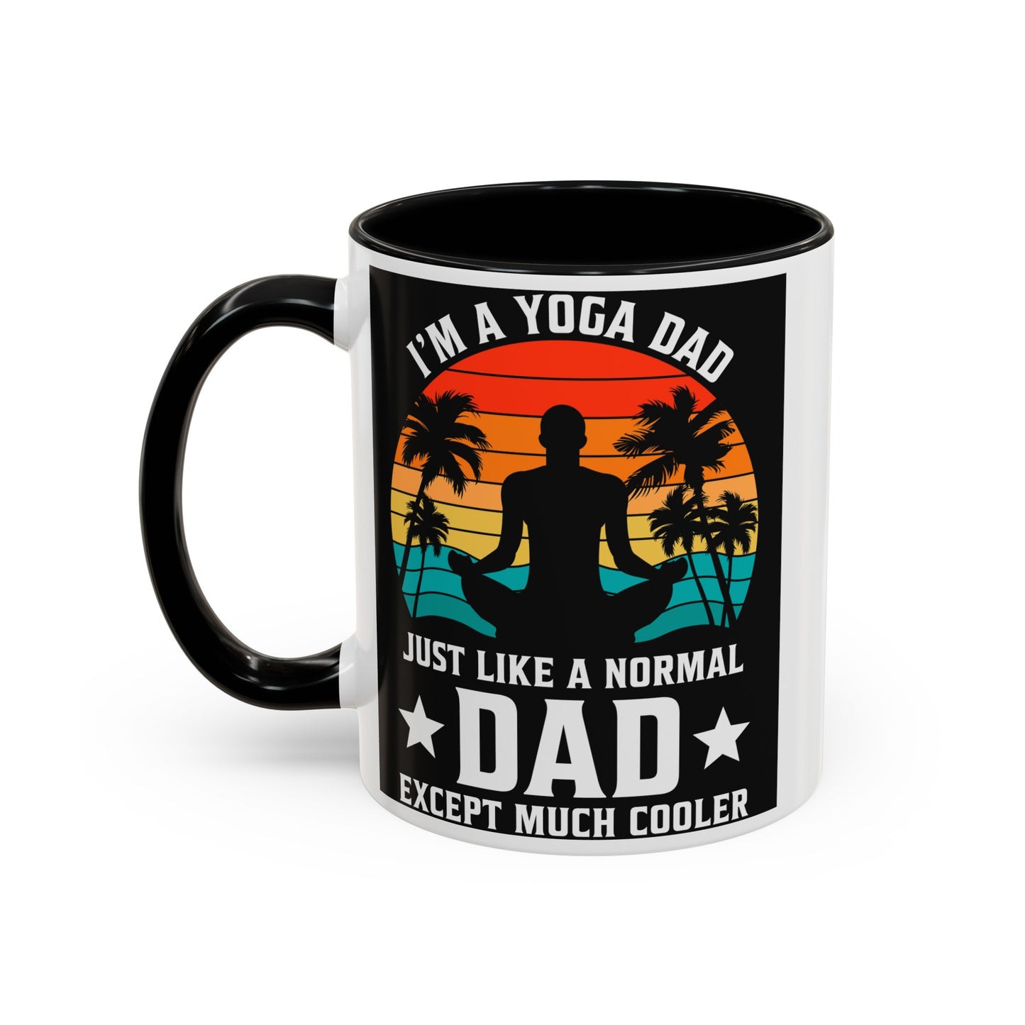 Cool Yoga Dad Accent Coffee Mug, 11oz