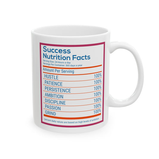 Success Nutrition Facts Ceramic Mug, (11oz, 15oz)