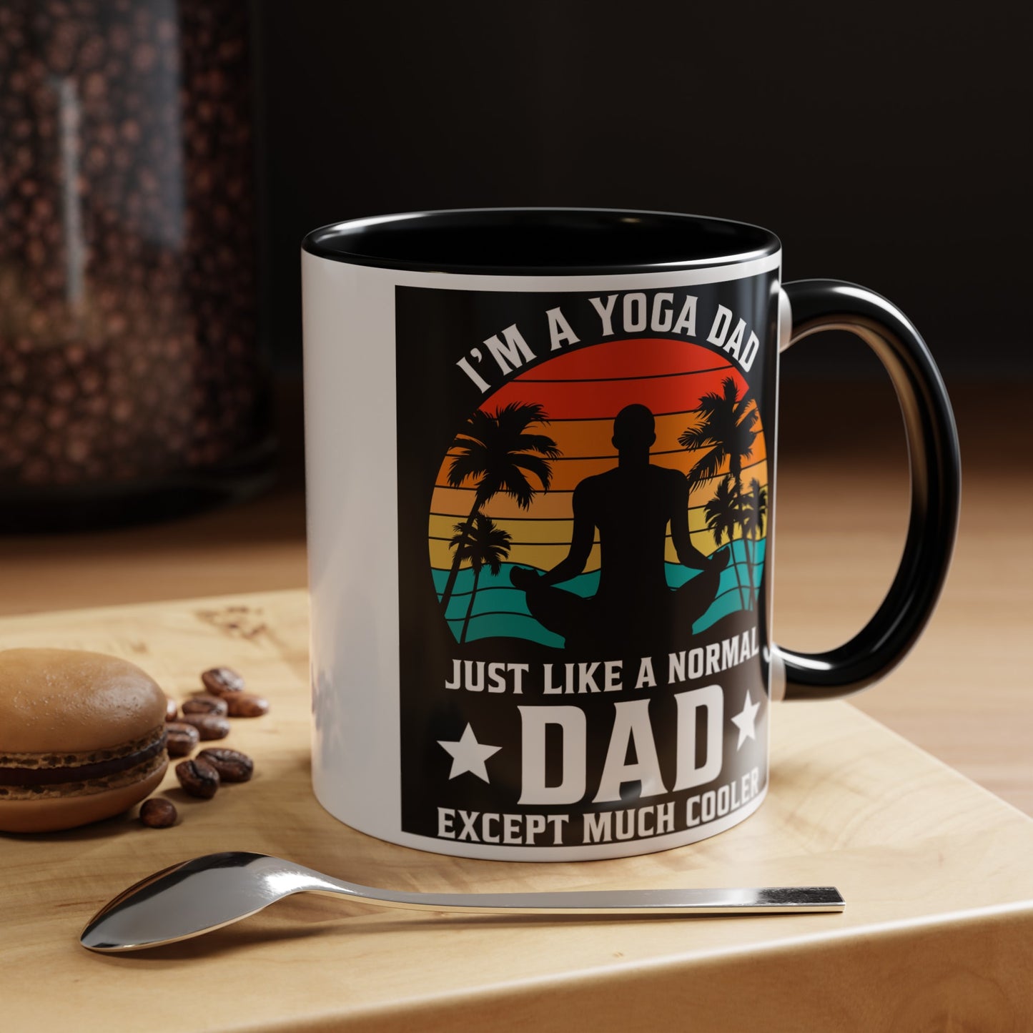 Cool Yoga Dad Accent Coffee Mug, 11oz