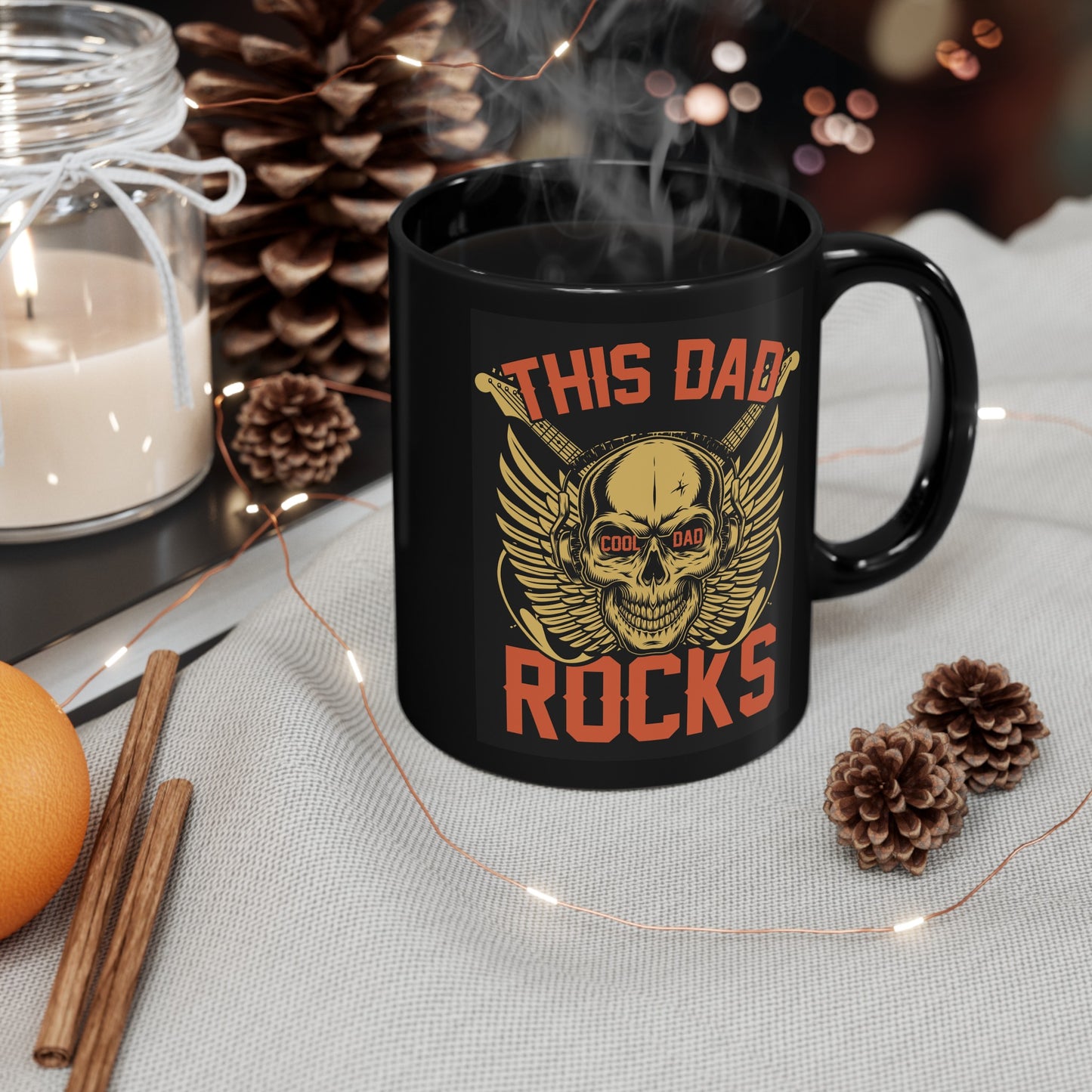 This Dad Rocks Black Mug (11oz, 15oz)