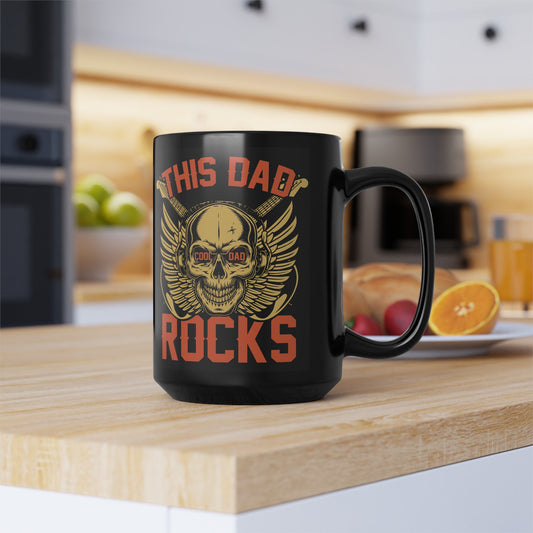 This Dad Rocks Black Mug (11oz, 15oz)