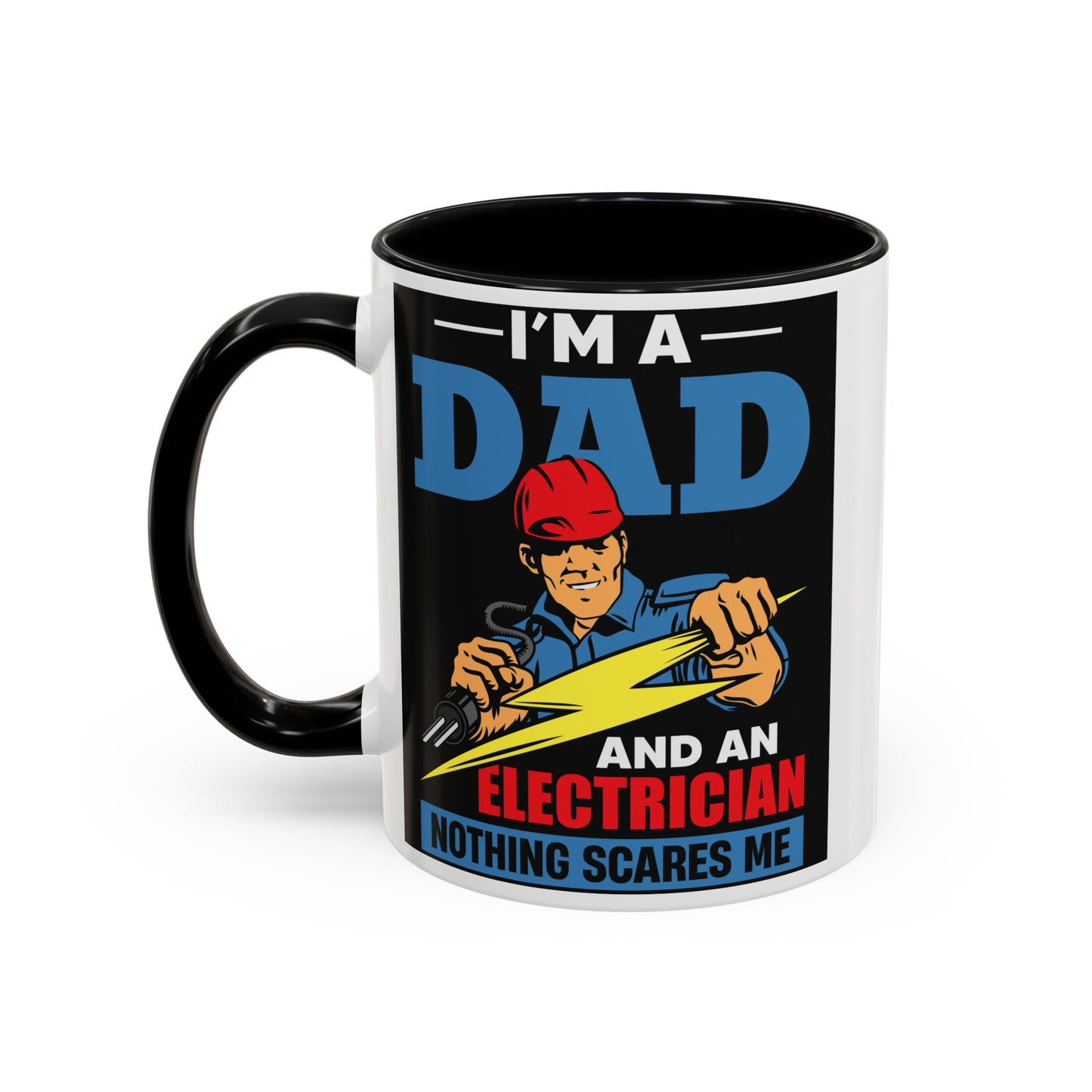 Dad And Electrician Accent Coffee Mug, 11oz
