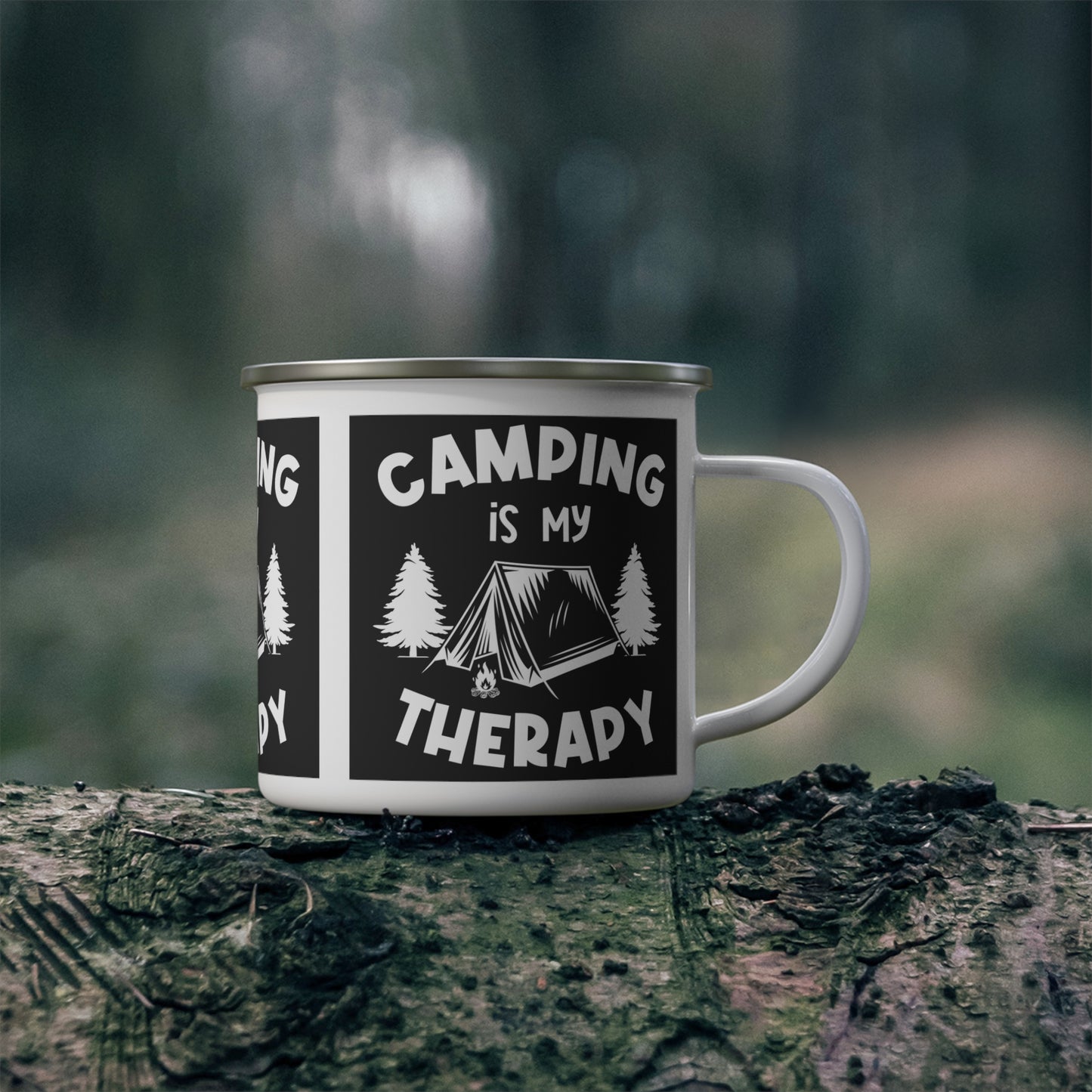Camping Is My Therapy Enamel Camping Mug
