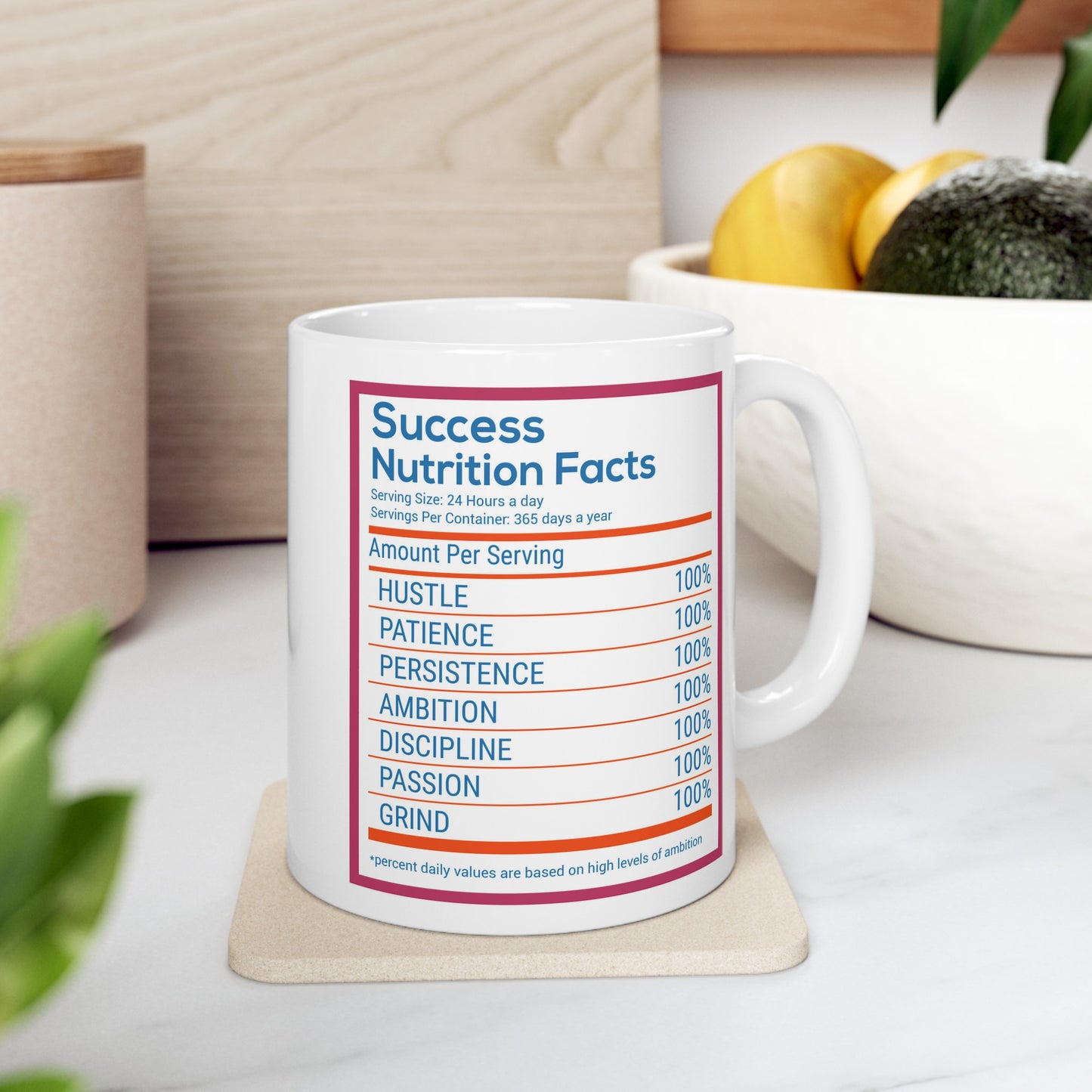 Success Nutrition Facts Ceramic Mug, (11oz, 15oz)