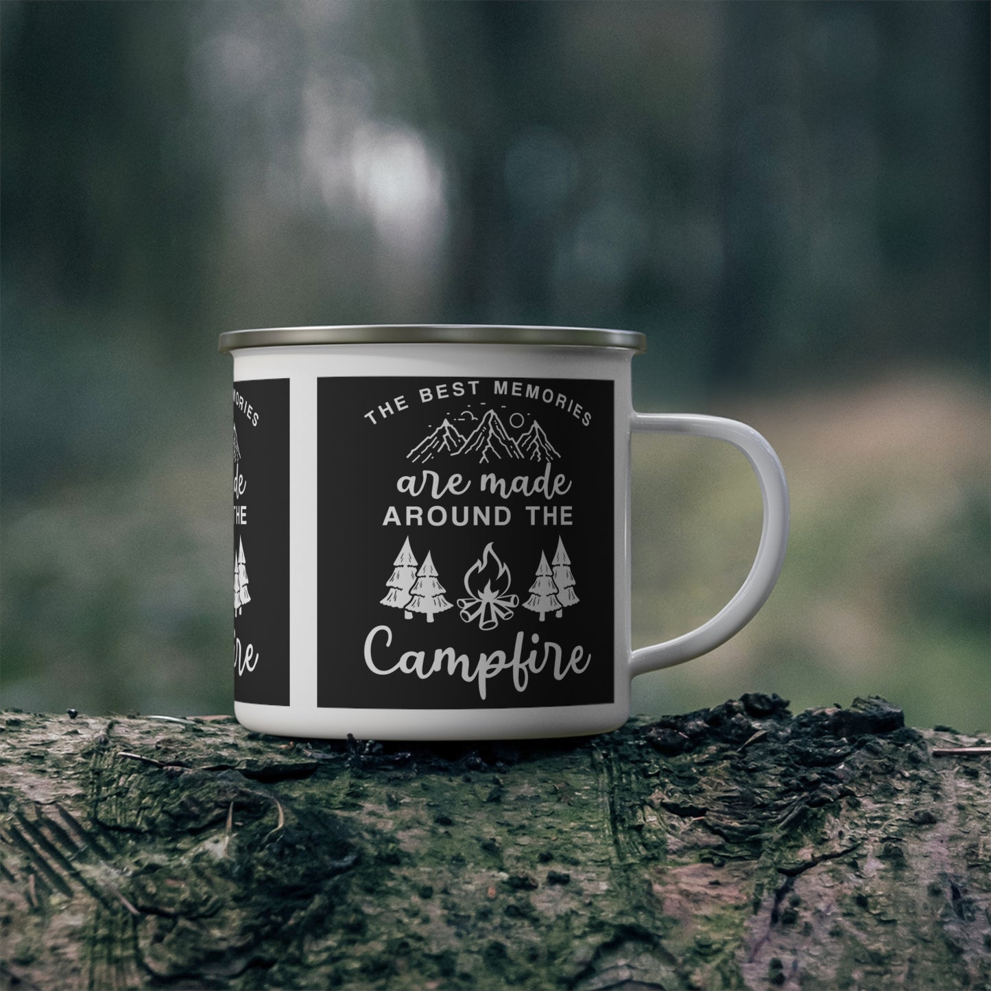 Memories Around Campfire Enamel Camping Mug