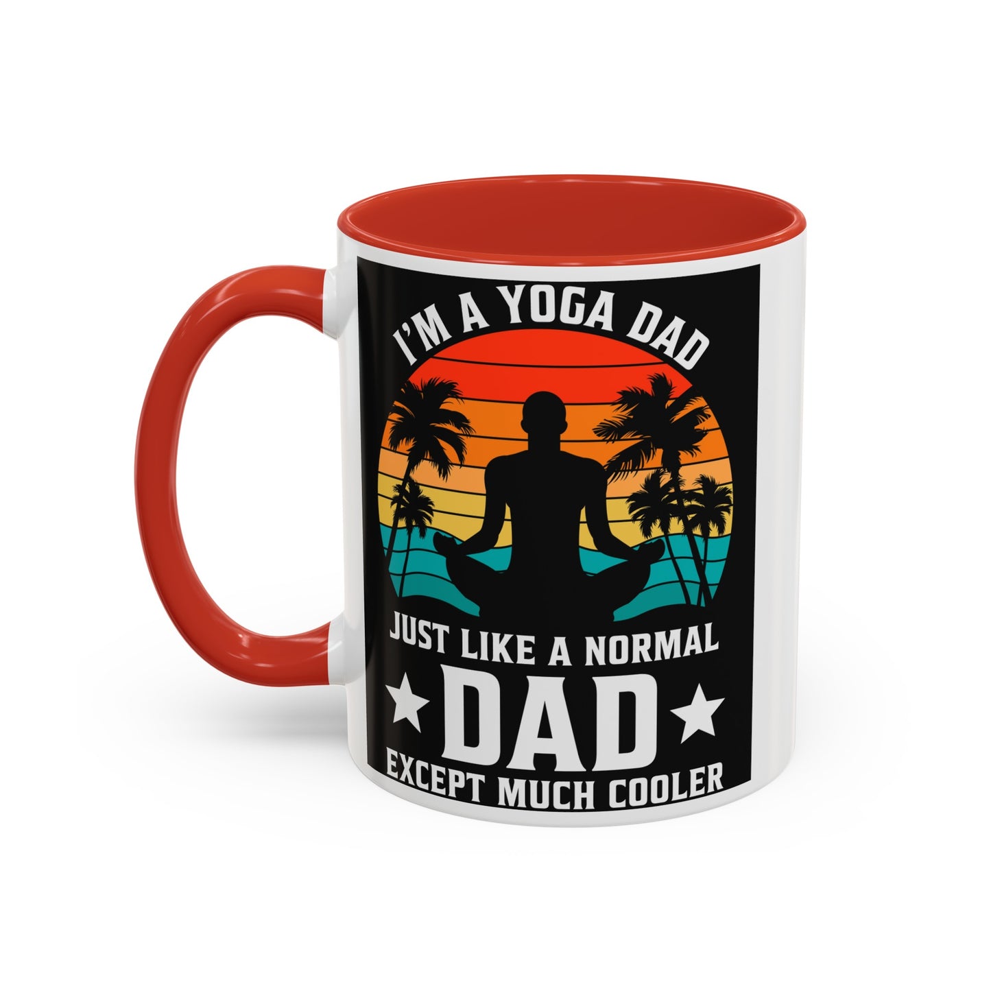 Cool Yoga Dad Accent Coffee Mug, 11oz
