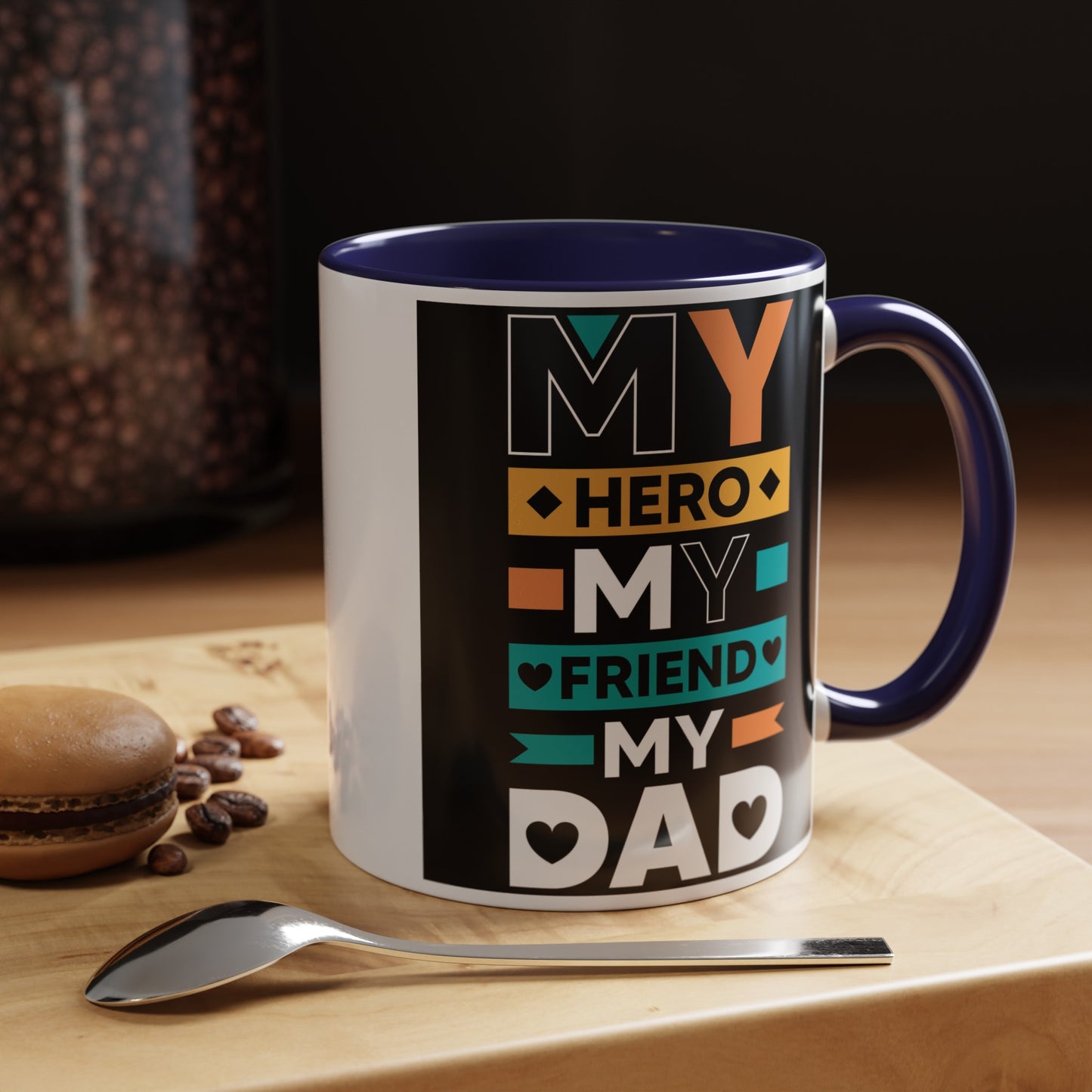 Hero Friend Dad Accent Coffee Mug, 11oz