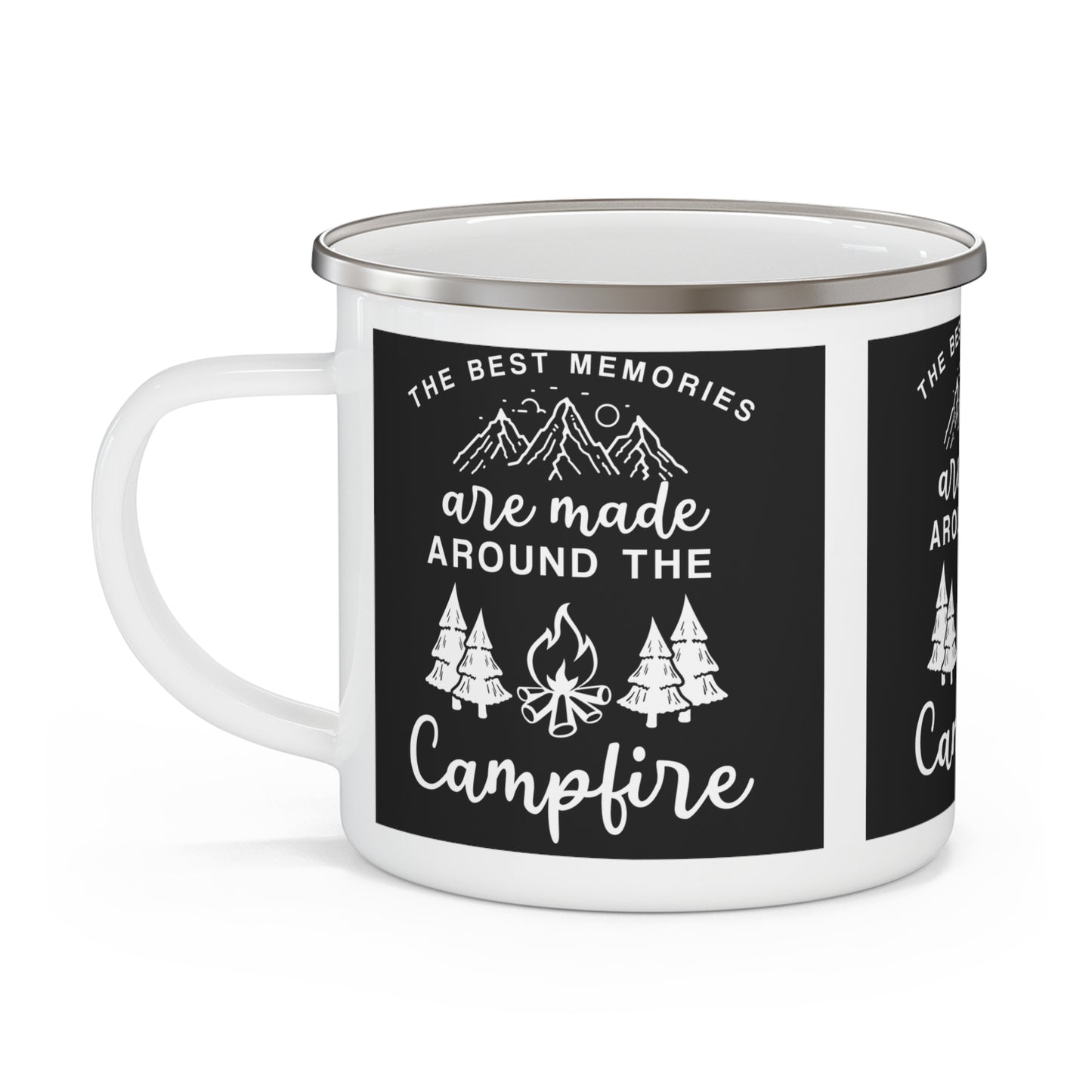 Memories Around Campfire Enamel Camping Mug