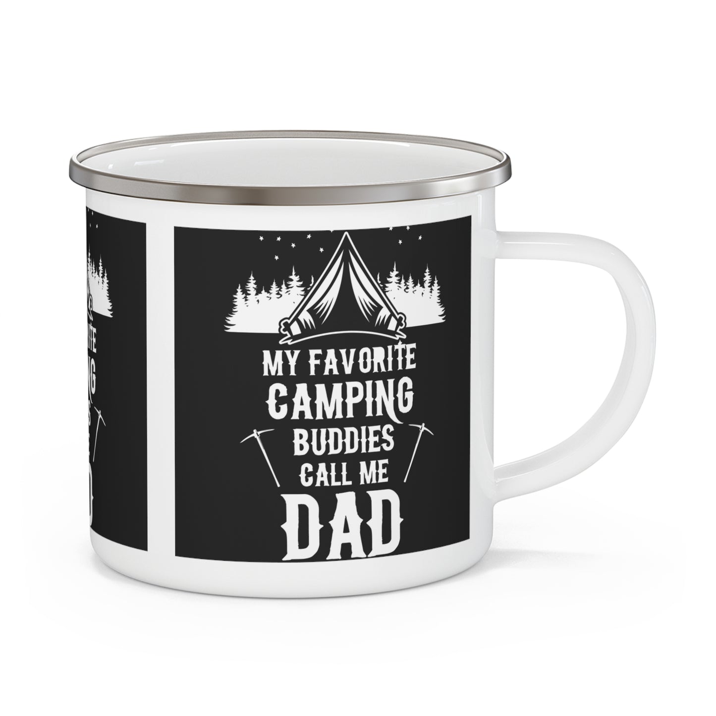 Camp Buddies Call Me Dad Enamel Camping Mug