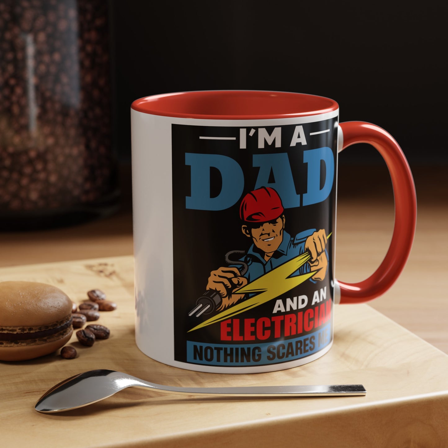 Dad And Electrician Accent Coffee Mug, 11oz