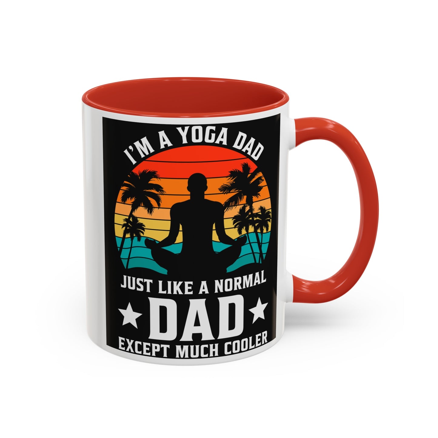 Cool Yoga Dad Accent Coffee Mug, 11oz