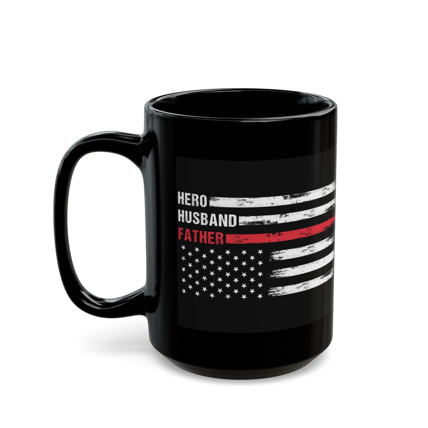 Hero Husband Father Black Mug (11oz, 15oz)