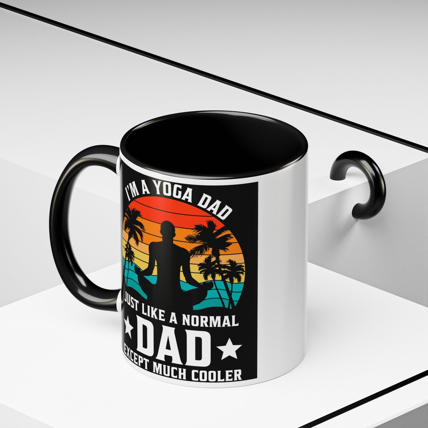 Cool Yoga Dad Accent Coffee Mug, 11oz
