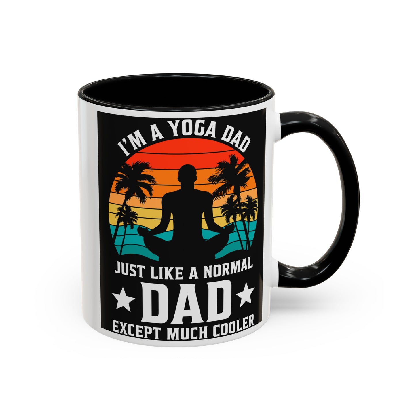 Cool Yoga Dad Accent Coffee Mug, 11oz